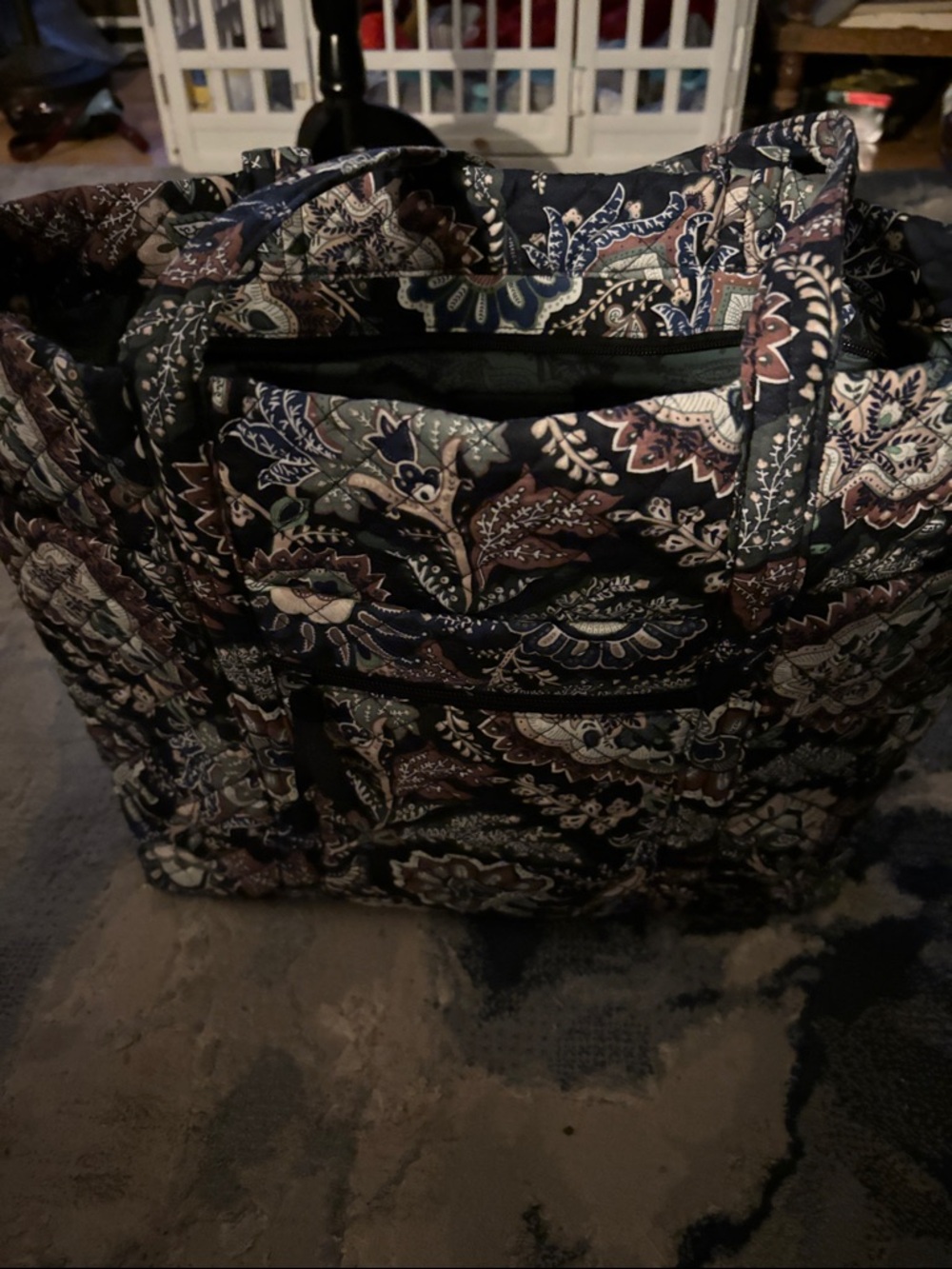 Vera Bradley Quilted Paisley Shoulder Bag in Black, Brown, Cream